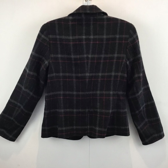 Talbots Outlet wool blend two button plaid lined two pocket blazer. Size 10 - Picture 3 of 7